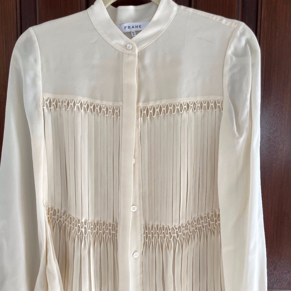 Frame silk pleated blouse